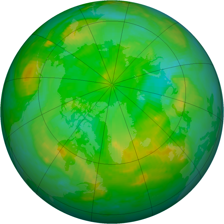 Arctic ozone map for 21 July 1998